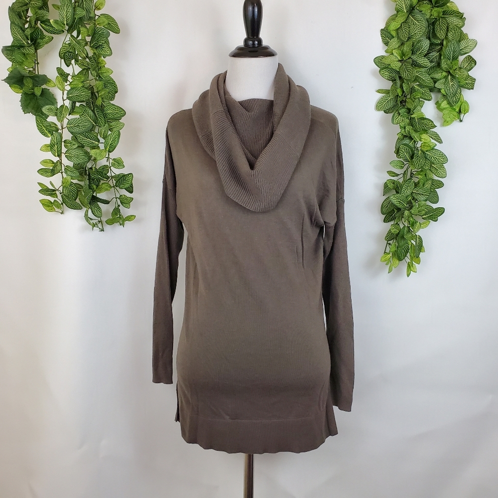 Caslon olive green cowl neck long sleeve blouse